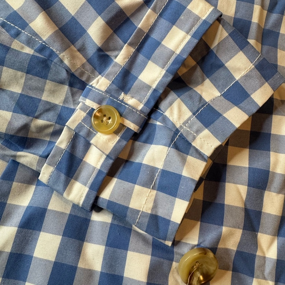 ST. JOHN'S BAY blue & white gingham windbreaker rain slicker XL NWT - Picture 8 of 10